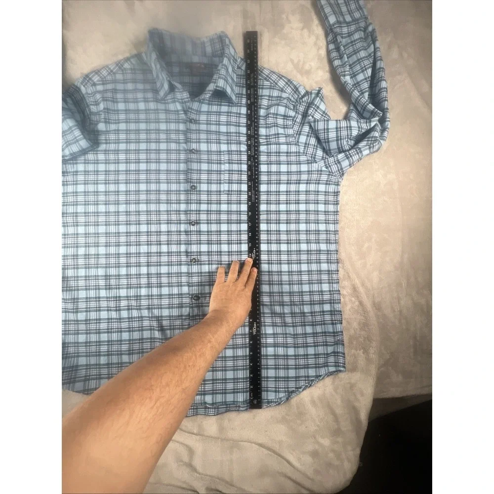Peter Millar Crown  Sport Shirt Size XXL  Blue Gingham Check Plaid - Picture 8 of 11